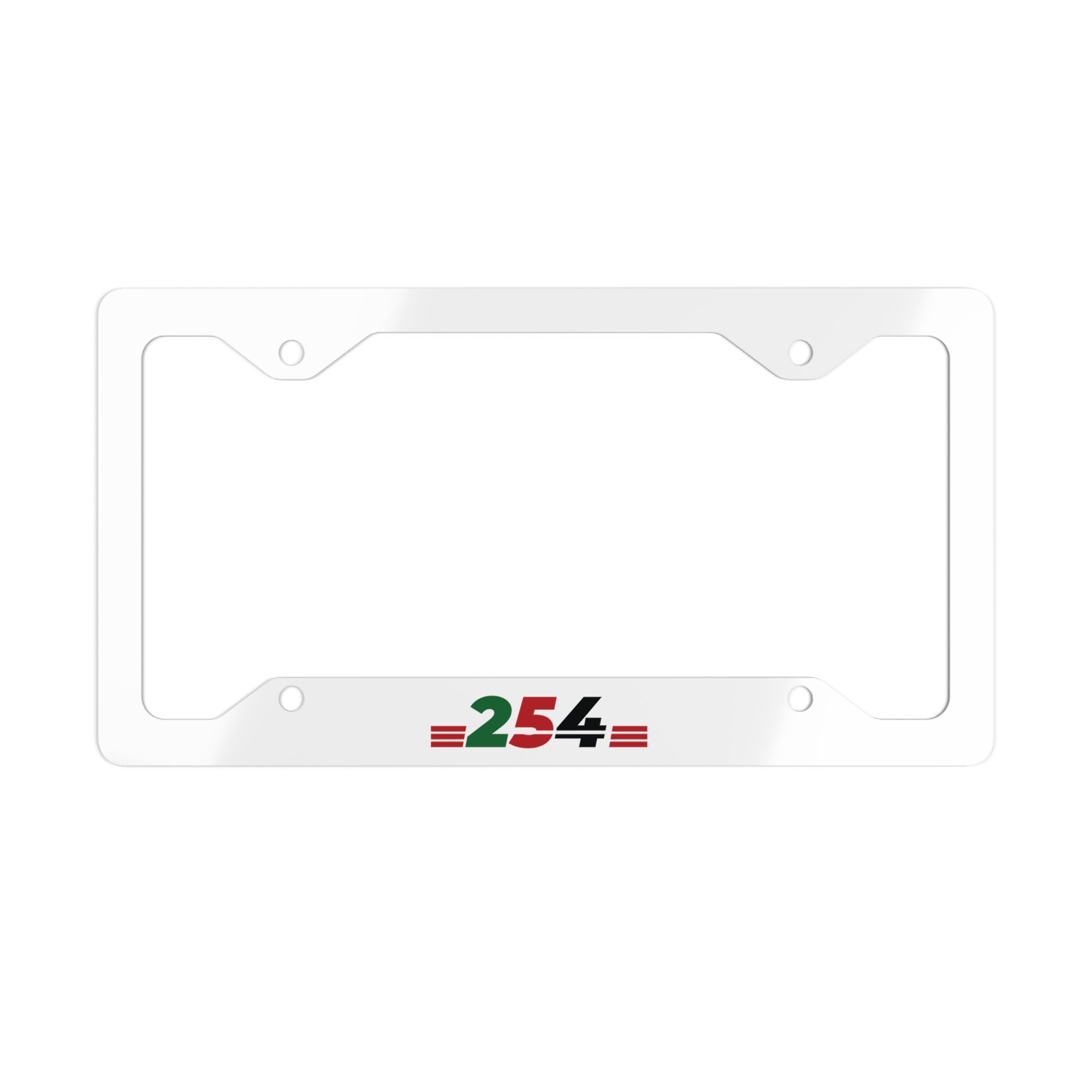 Metal License Plate Frame — Stainless Steel 254 Accent (Red & Green)